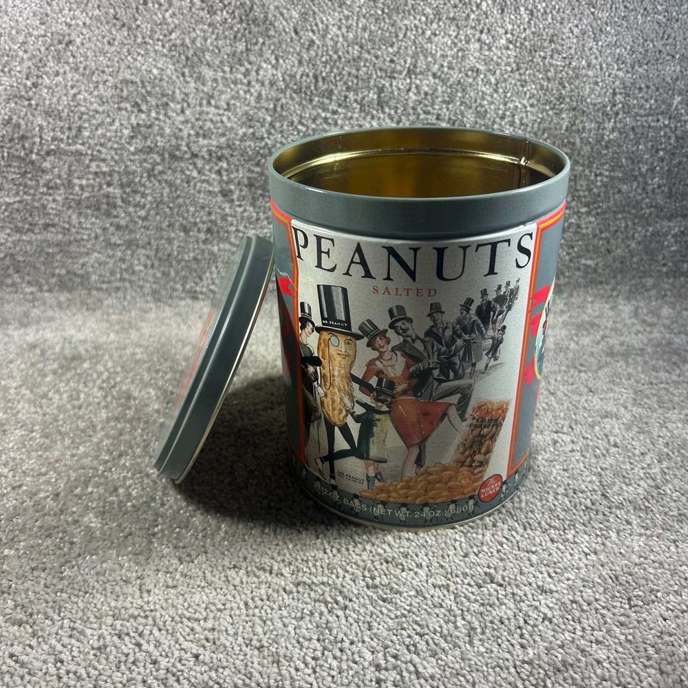 Planters Peanuts Tin Grey Mr Peanut Limited Edition Americana Collectible